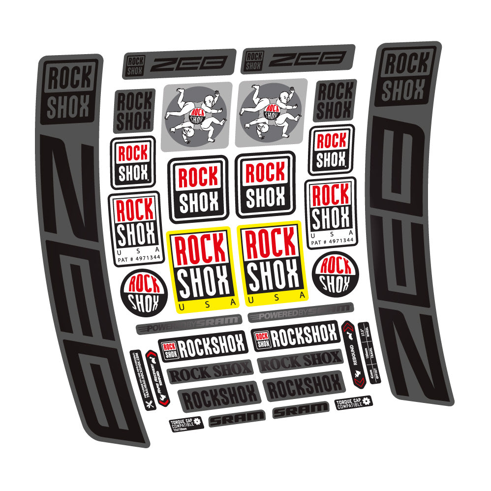 Decal Rock Shox ZEB R 2020-2024, Fork 29, bike sticker vinyl