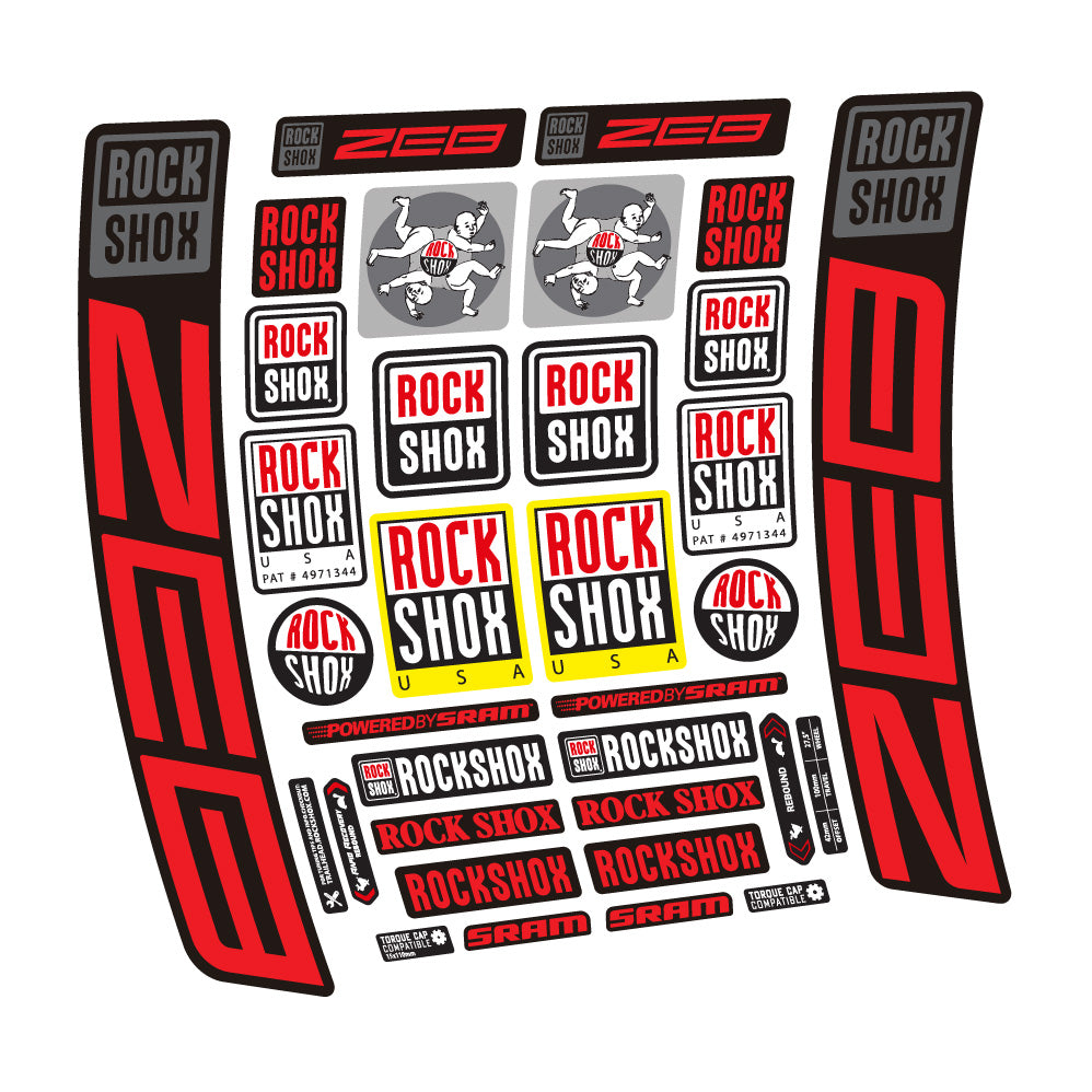 Decal Rock Shox ZEB R 2020-2024, Fork 29, bike sticker vinyl