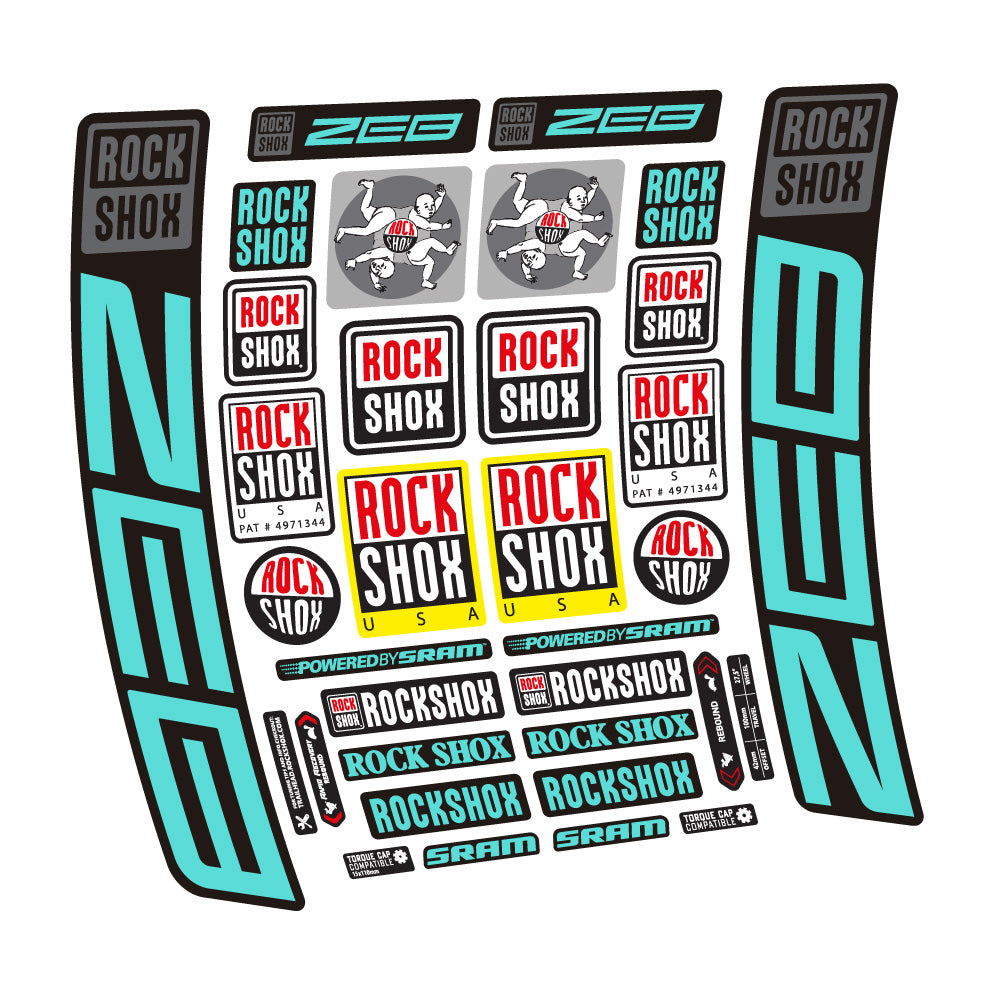 Decal Rock Shox ZEB R 2020-2024, Fork 29, bike sticker vinyl