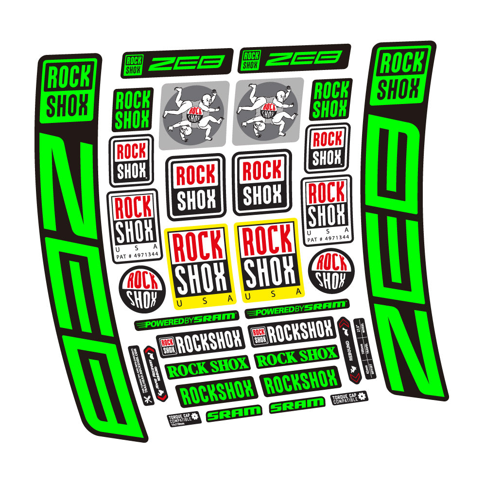 Decal Rock Shox ZEB R 2020-2024, Fork 29, bike sticker vinyl