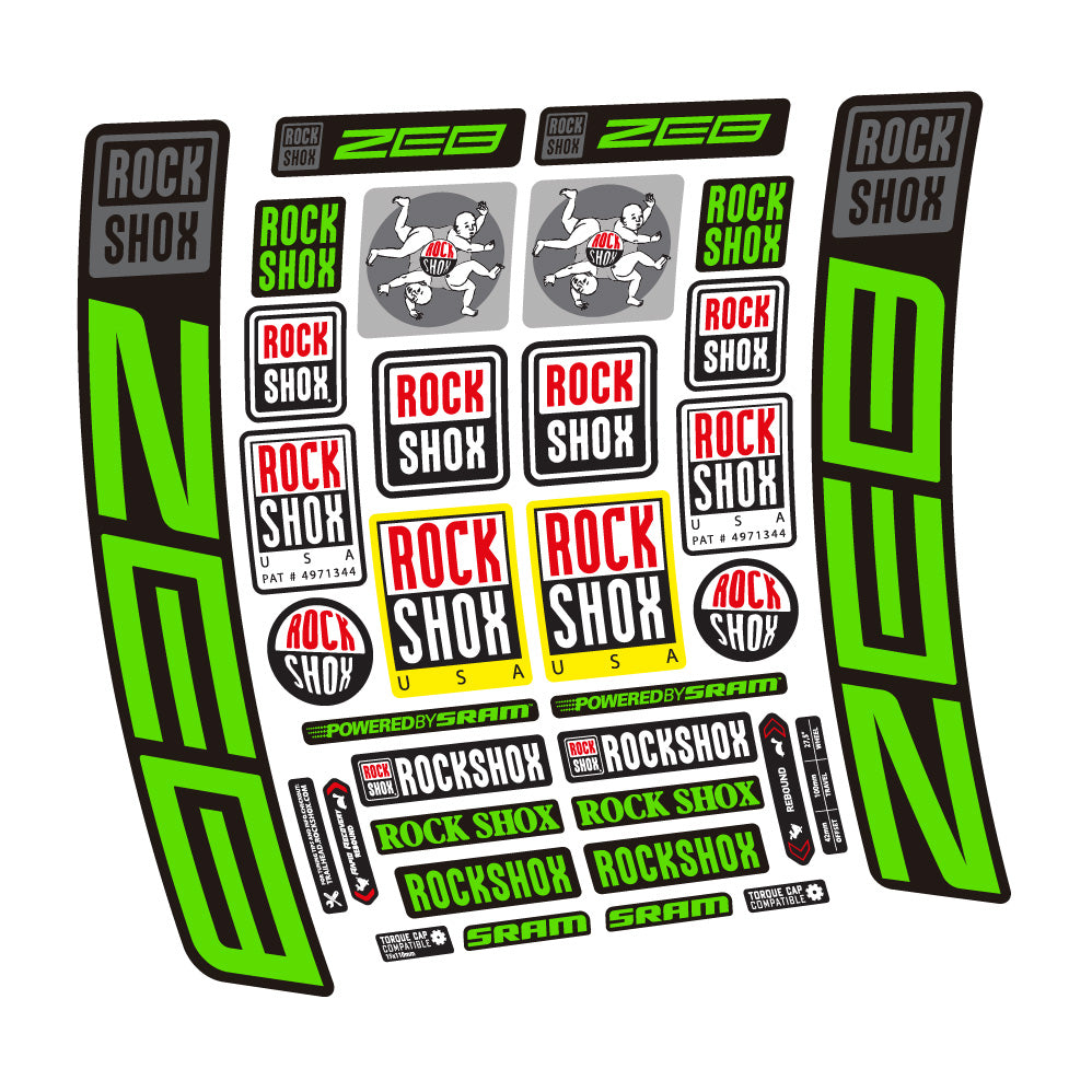 Decal Rock Shox ZEB R 2020-2024, Fork 29, bike sticker vinyl
