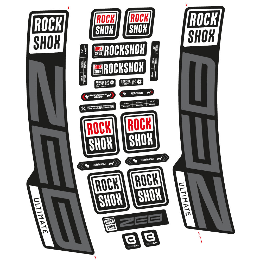 Decal RockShox ZEB Ultimate 2020-2024, Fork 29, bike sticker vinyl