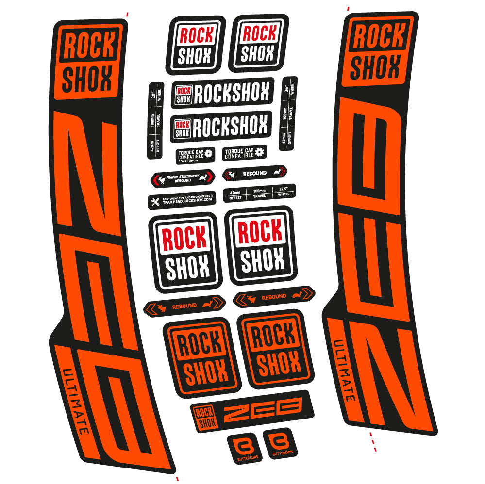 Decal RockShox ZEB Ultimate 2020-2024, Fork 29, bike sticker vinyl