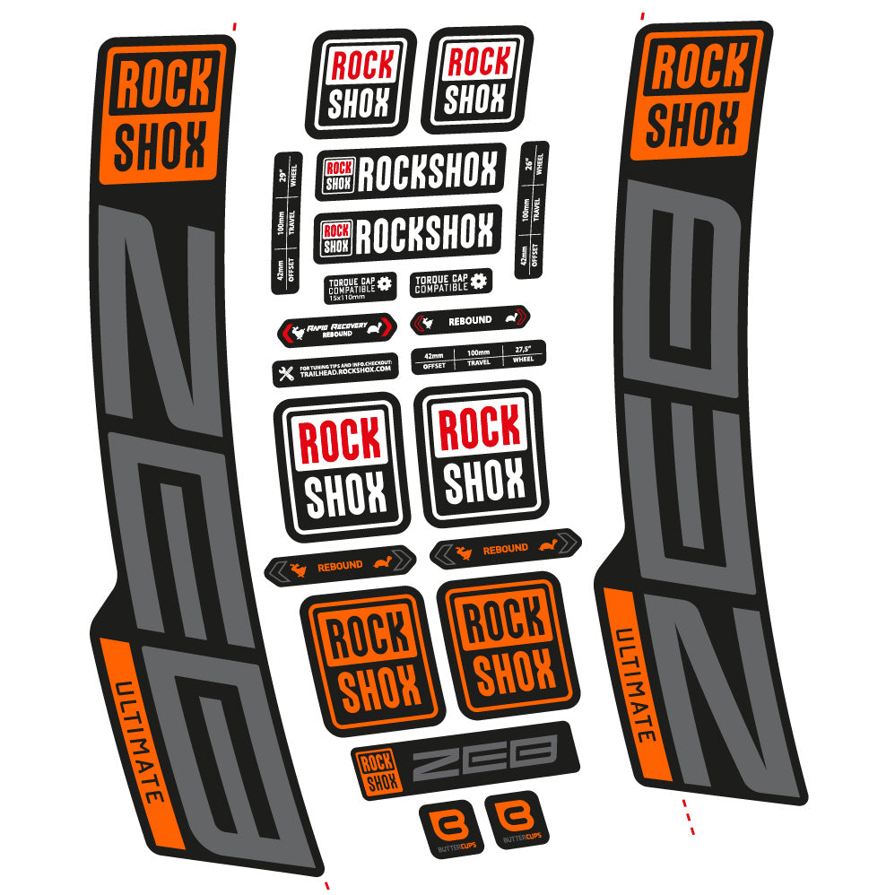Decal RockShox ZEB Ultimate 2020-2024, Fork 29, bike sticker vinyl
