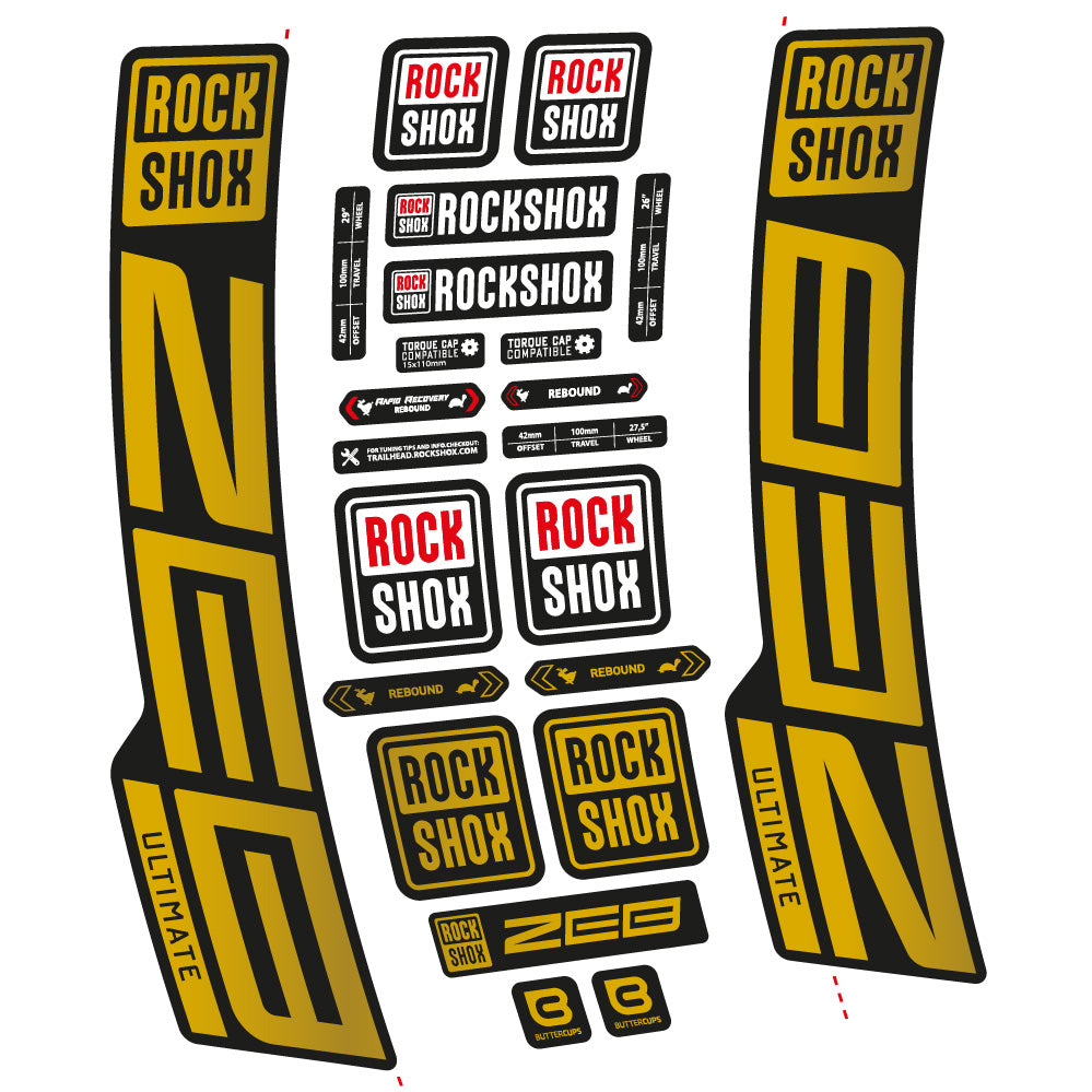 Decal RockShox ZEB Ultimate 2020-2024, Fork 29, bike sticker vinyl