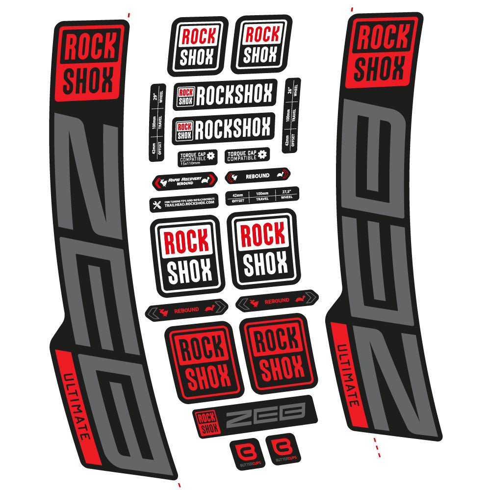 Decal RockShox ZEB Ultimate 2020-2024, Fork 29, bike sticker vinyl