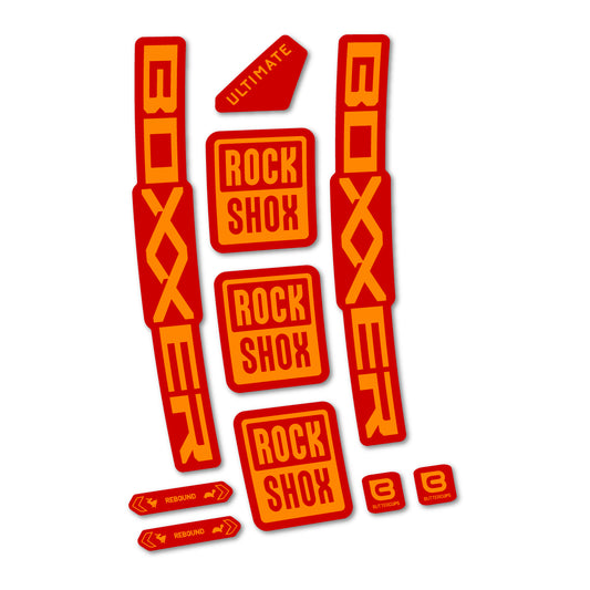 Stickers for RockShox Boxxer Ultimate Red 2027, Fork vinyl decals - Saffron Yellow