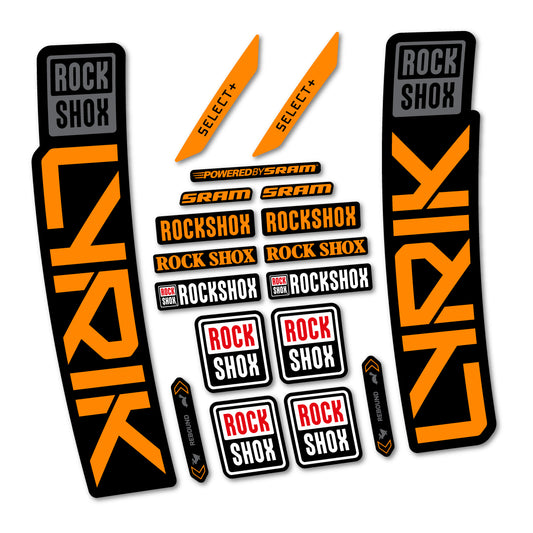 Stickers for RockShox Lyrik Select 2027, Fork vinyl decals - Saffron Yellow