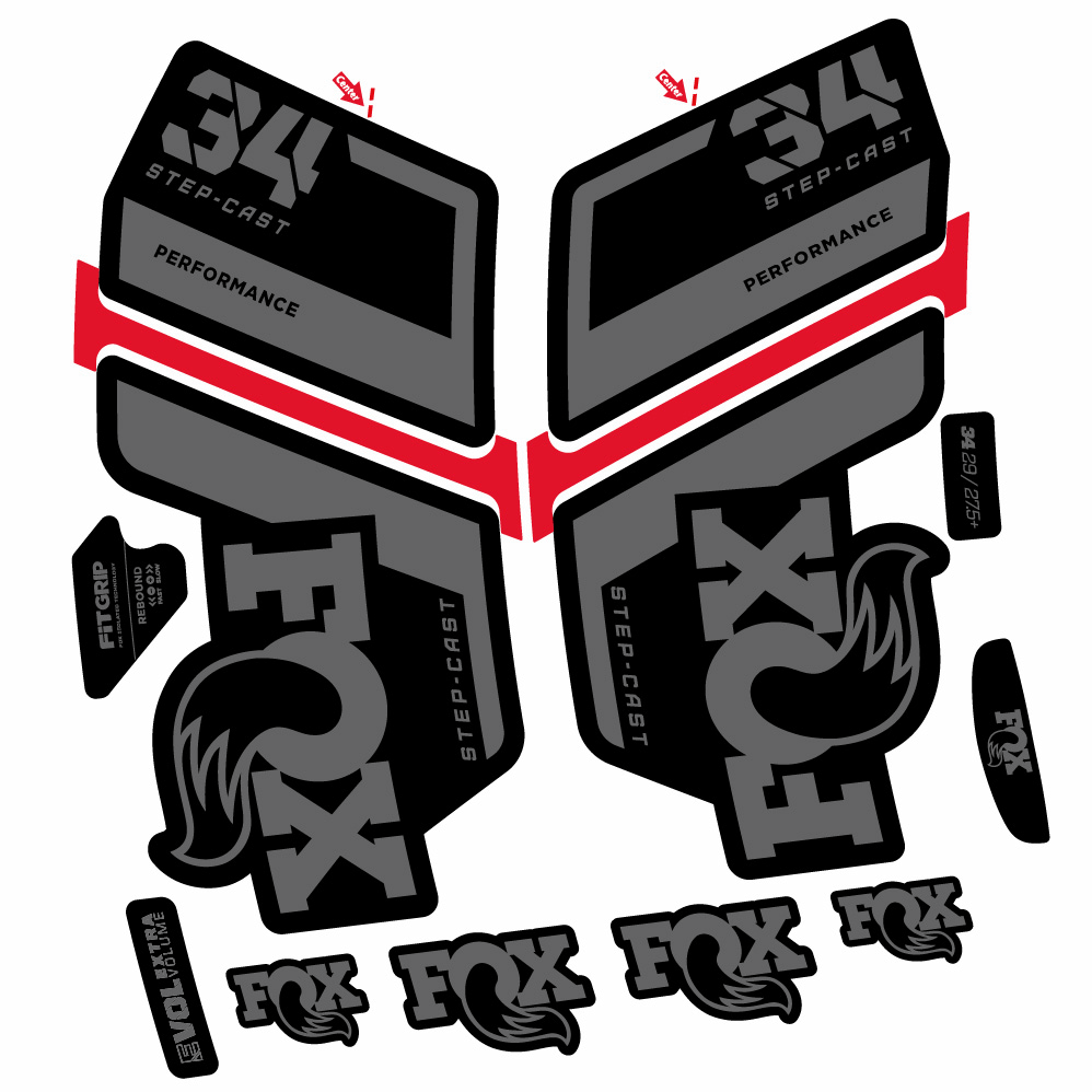 Aufkleber Fox 34 Performance SC 2022, Gabel 29, Fahrradaufkleber Vinyl