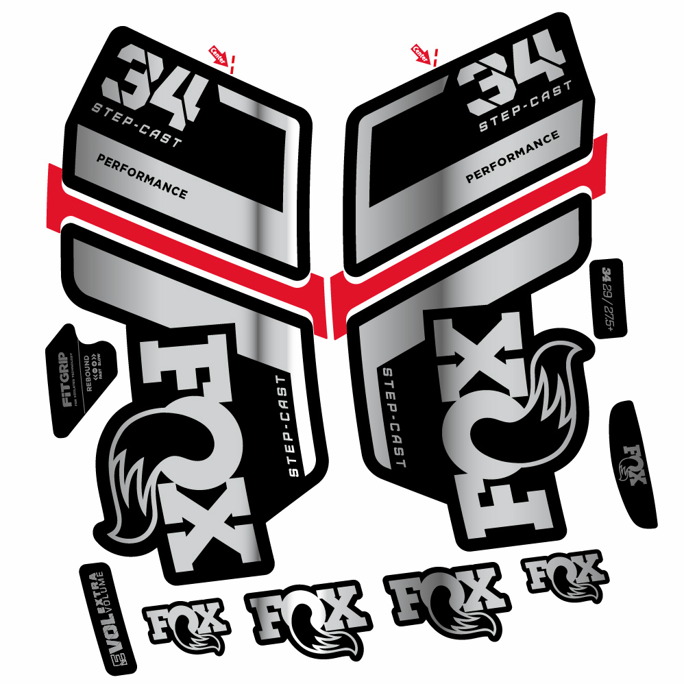 Aufkleber Fox 34 Performance SC 2022, Gabel 29, Fahrradaufkleber Vinyl