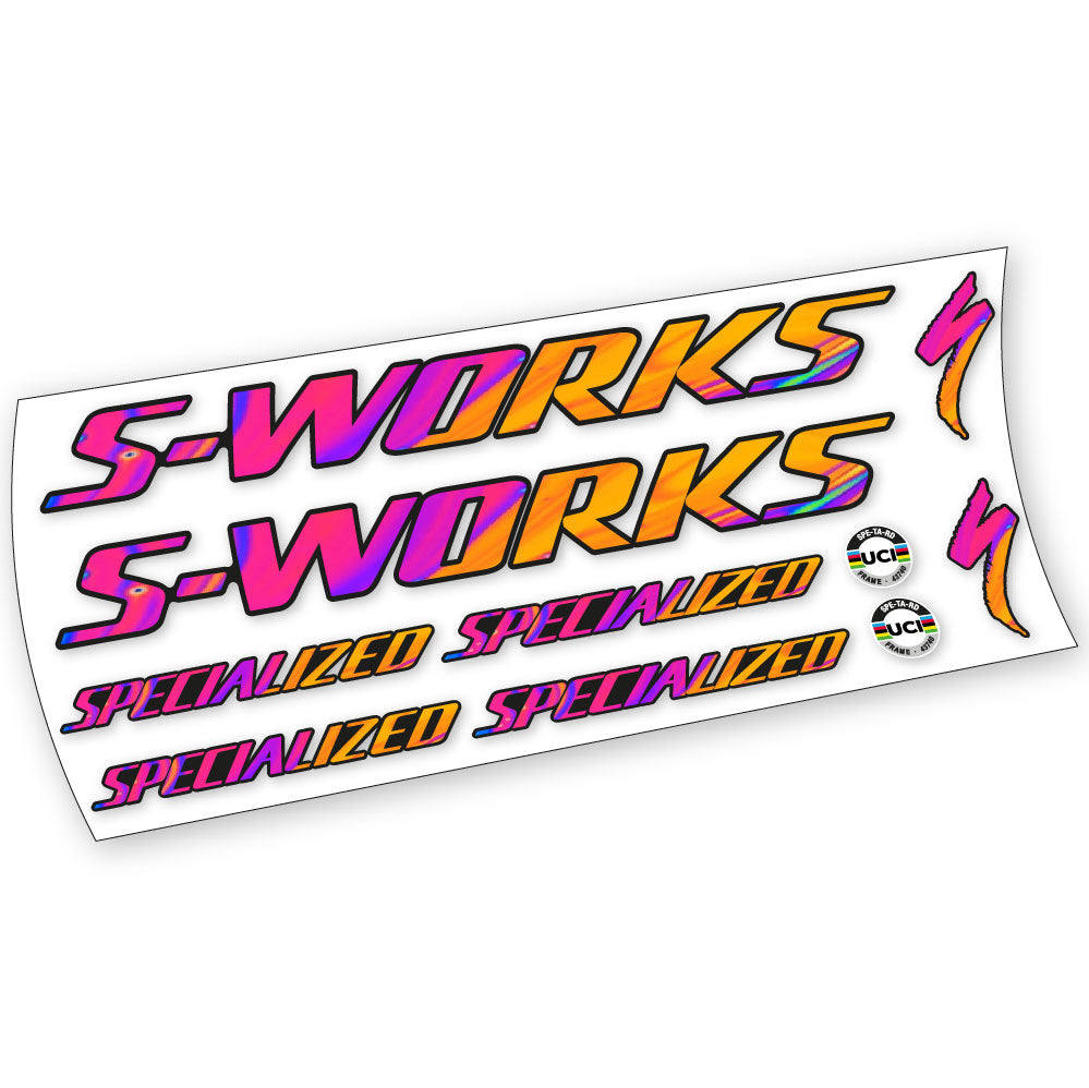 S-Works Specialized Sticker Set | Lettering Logos MTB Mountain Bike | Decals Stickers Available In Various Colours (Silver - Foto 12