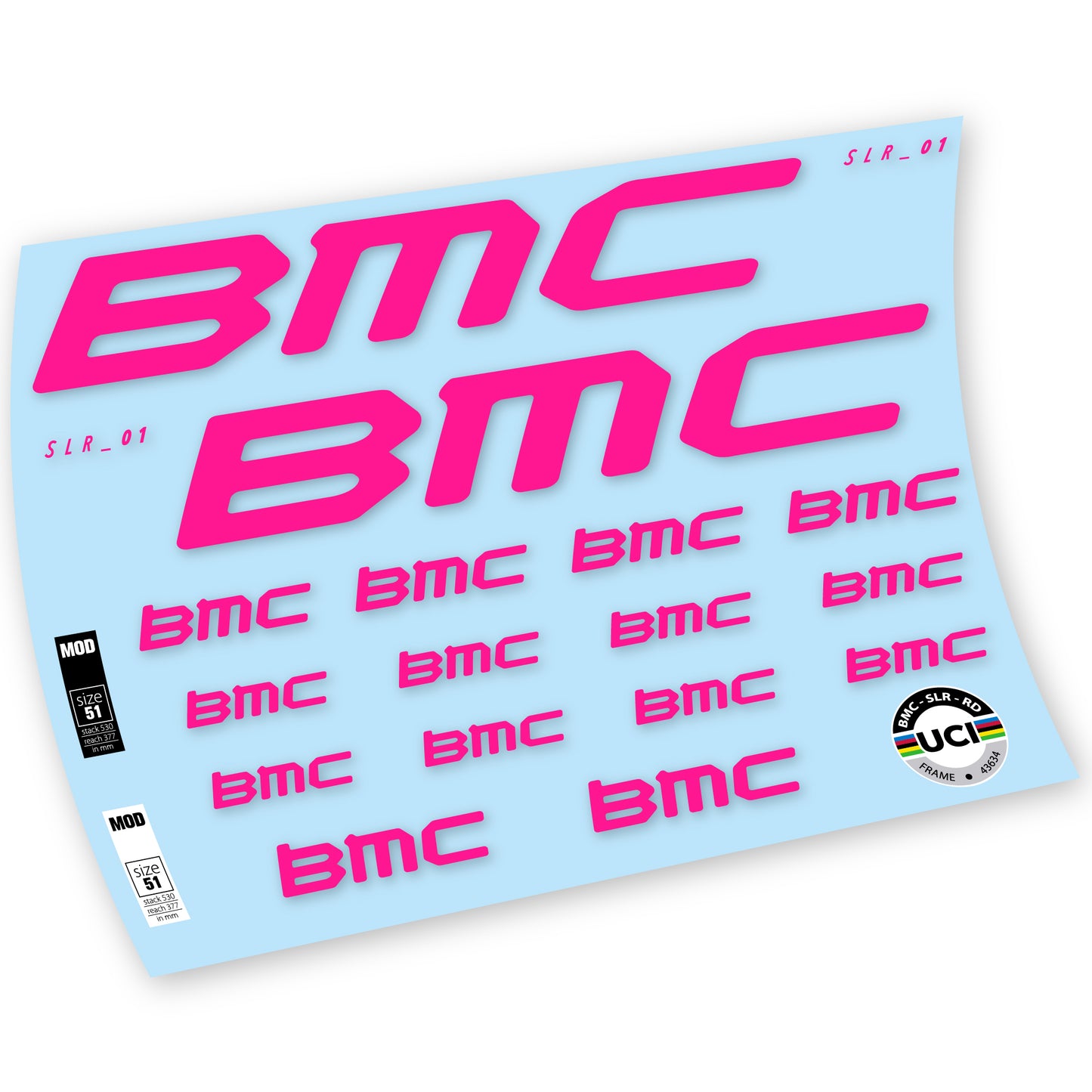 Aufkleber, BMC Team Machine SLR01 2021, Rahmen, Fahrradaufkleber Vinyl