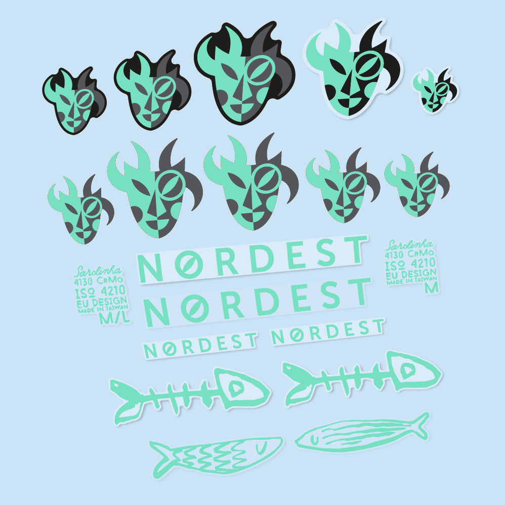 Aufkleber Nordest Sardinha 2, Rahmen, Fahrradaufkleber Vinyl