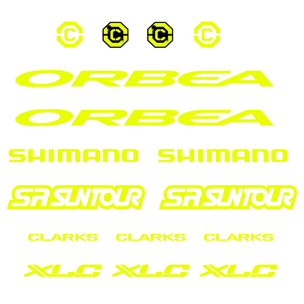 Aufkleber Orbea, Shimano, SRSuntour, Clarks, XLC, Rahmen, Fahrradaufkleber Vinyl