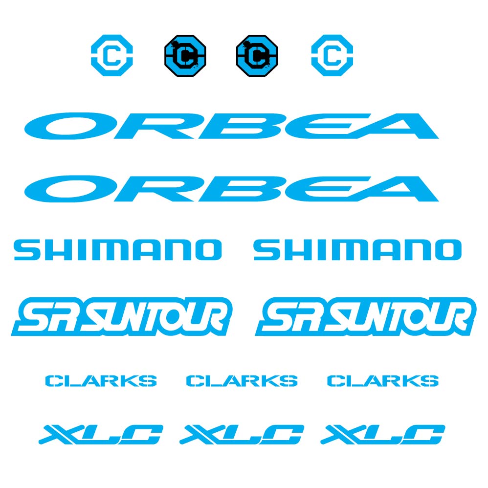 Aufkleber Orbea, Shimano, SRSuntour, Clarks, XLC, Rahmen, Fahrradaufkleber Vinyl