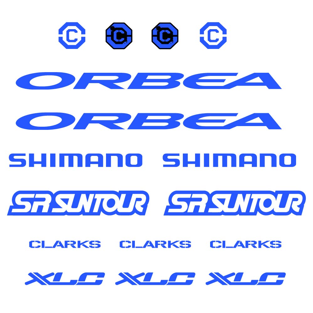 Aufkleber Orbea, Shimano, SRSuntour, Clarks, XLC, Rahmen, Fahrradaufkleber Vinyl