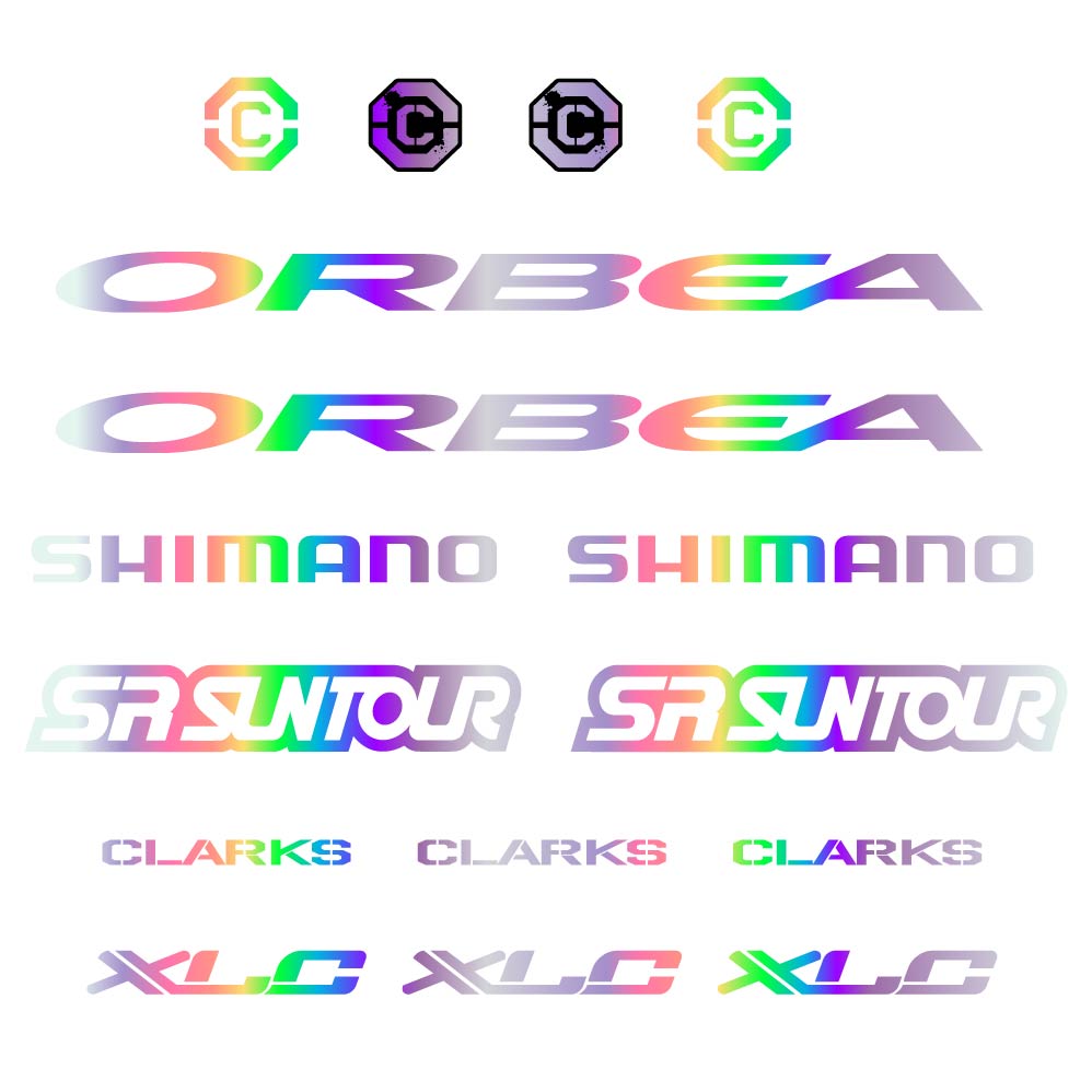 Aufkleber Orbea, Shimano, SRSuntour, Clarks, XLC, Rahmen, Fahrradaufkleber Vinyl