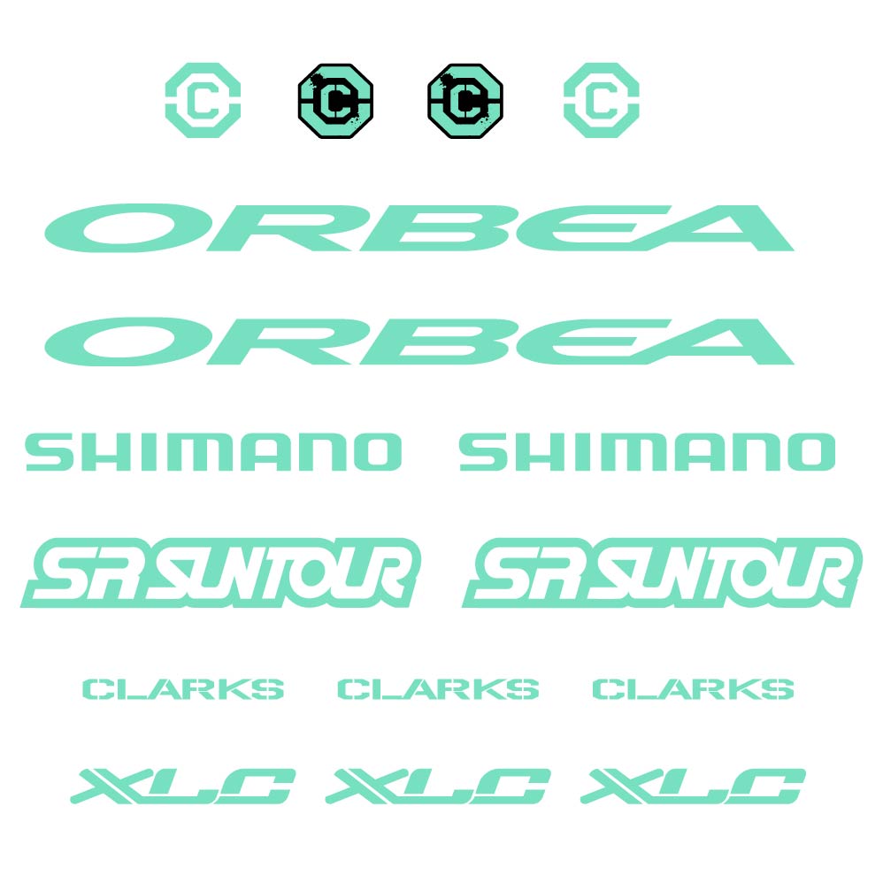 Aufkleber Orbea, Shimano, SRSuntour, Clarks, XLC, Rahmen, Fahrradaufkleber Vinyl