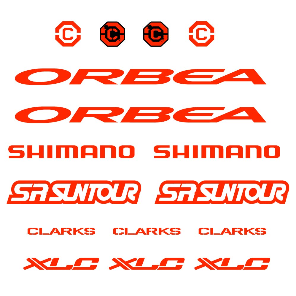 Aufkleber Orbea, Shimano, SRSuntour, Clarks, XLC, Rahmen, Fahrradaufkleber Vinyl