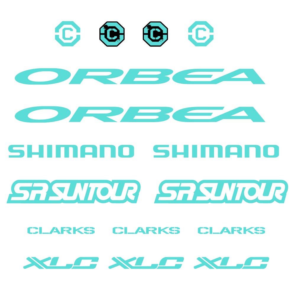 Aufkleber Orbea, Shimano, SRSuntour, Clarks, XLC, Rahmen, Fahrradaufkleber Vinyl