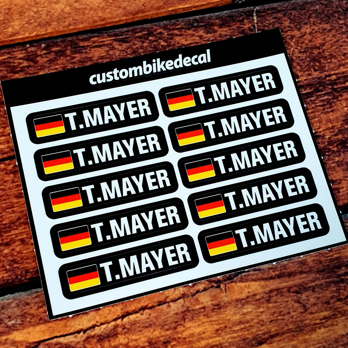 Sticker Name and Flag Special Offer Pack 10 units FREE SHIPPING