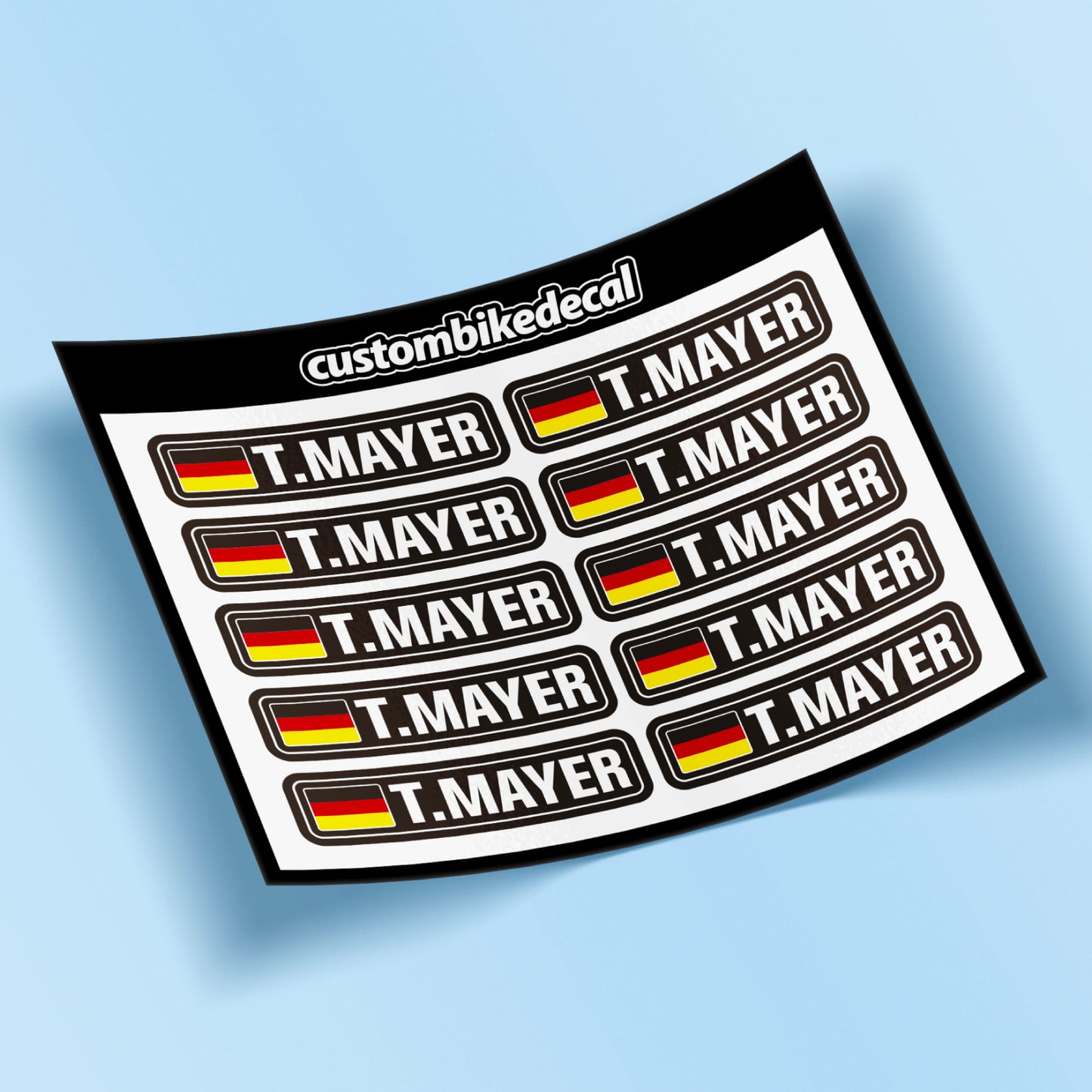 Sticker Name and Flag Special Offer Pack 10 units FREE SHIPPING