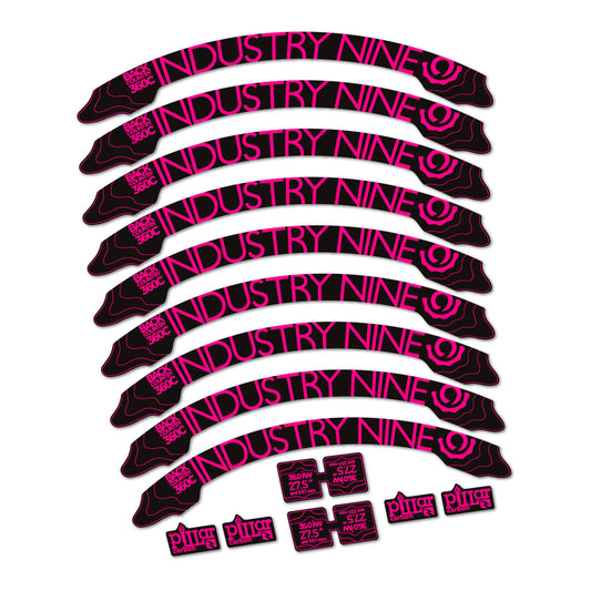 Fuchsia decal for Industry Nine BC360C 2017-2018 MTB wheel 27.5" – bike sticker vinyl