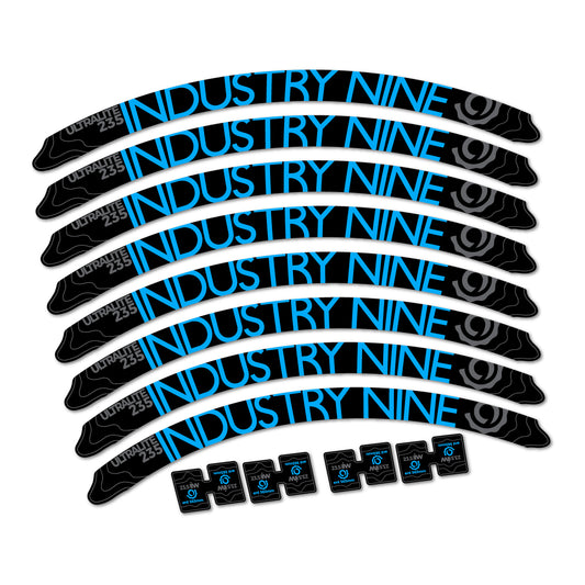 Light Blue decal for Industry Nine Ultralite 235 2017-2018 MTB wheel 27.5" – bike sticker vinyl