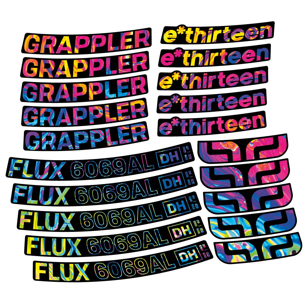 Aufkleber E-Thirteen Grappler Flux Alloy Downhill, MTB-Rad 29, Fahrradaufkleber Vinyl