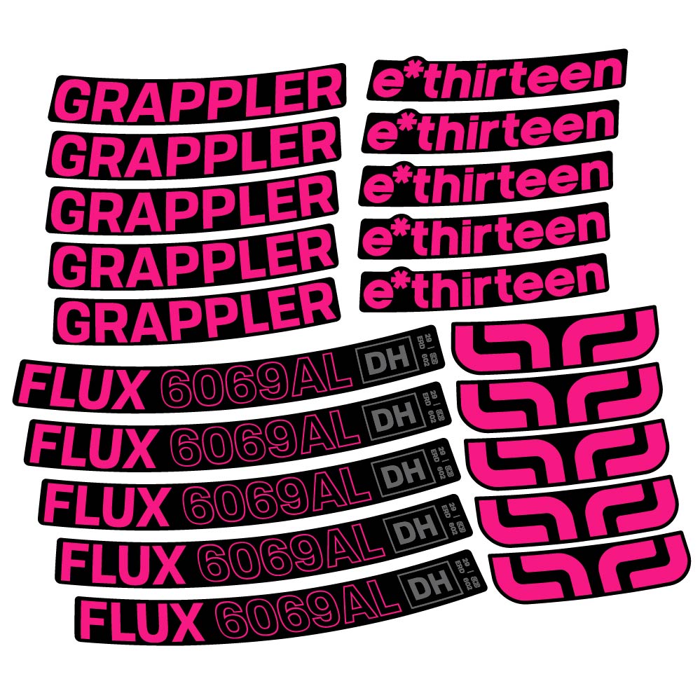 Aufkleber E-Thirteen Grappler Flux Alloy Downhill, MTB-Rad 29, Fahrradaufkleber Vinyl