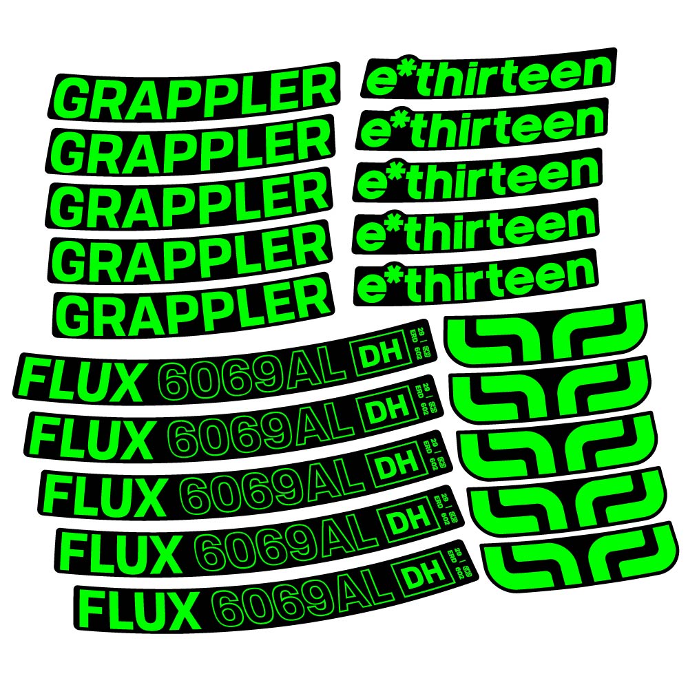 Aufkleber E-Thirteen Grappler Flux Alloy Downhill, MTB-Rad 29, Fahrradaufkleber Vinyl