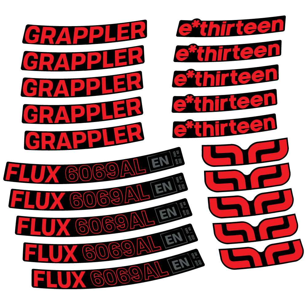 Aufkleber E-Thirteen Grappler Flux Alloy, MTB-Rad 29, Fahrradaufkleber Vinyl