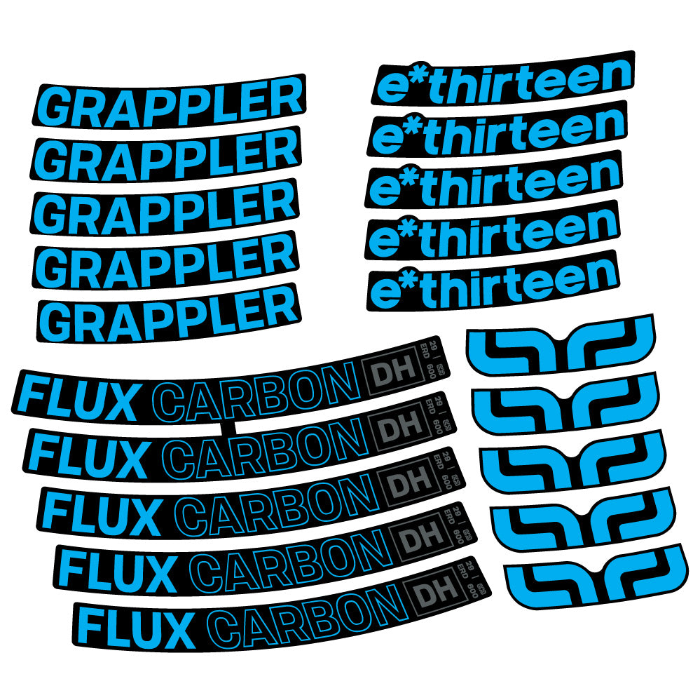 Aufkleber E-Thirteen Grappler Flux Carbon, MTB-Rad 29, Fahrradaufkleber Vinyl