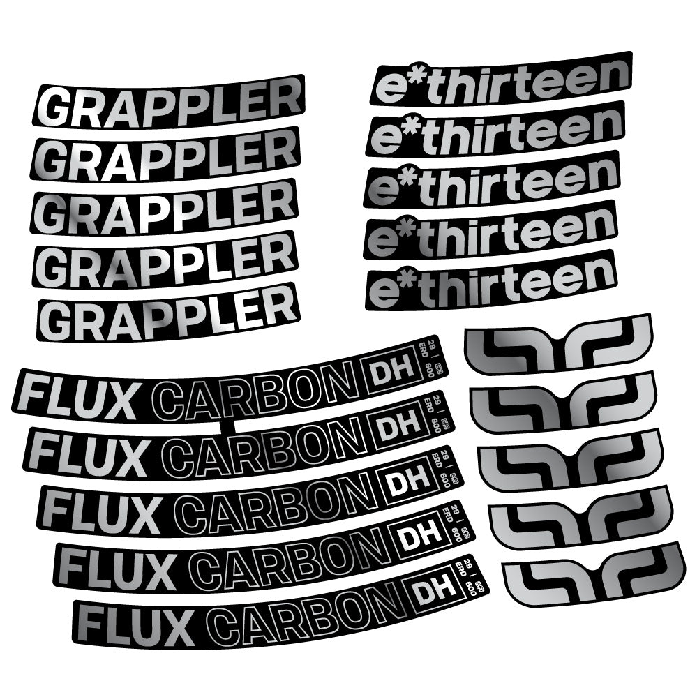 Aufkleber E-Thirteen Grappler Flux Carbon, MTB-Rad 29, Fahrradaufkleber Vinyl