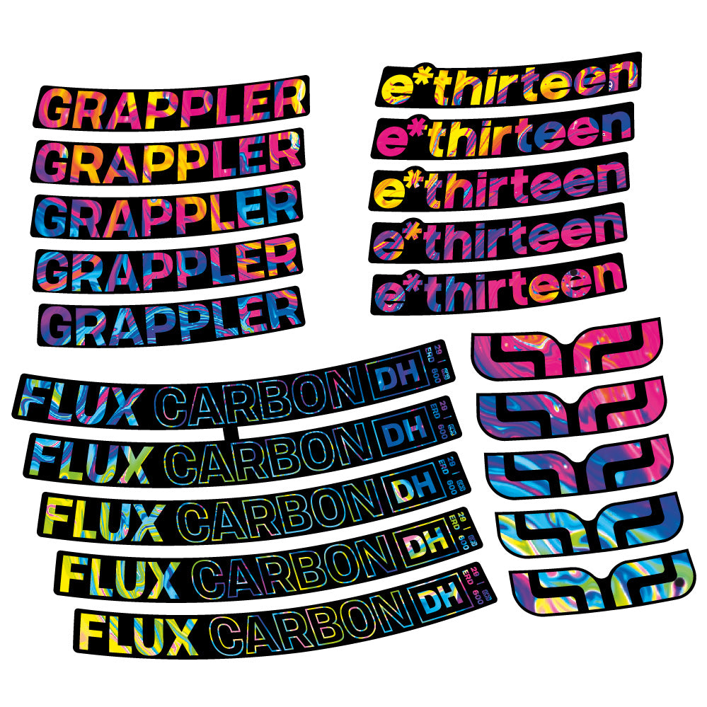 Aufkleber E-Thirteen Grappler Flux Carbon, MTB-Rad 29, Fahrradaufkleber Vinyl