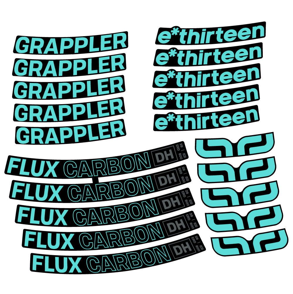 Aufkleber E-Thirteen Grappler Flux Carbon, MTB-Rad 29, Fahrradaufkleber Vinyl