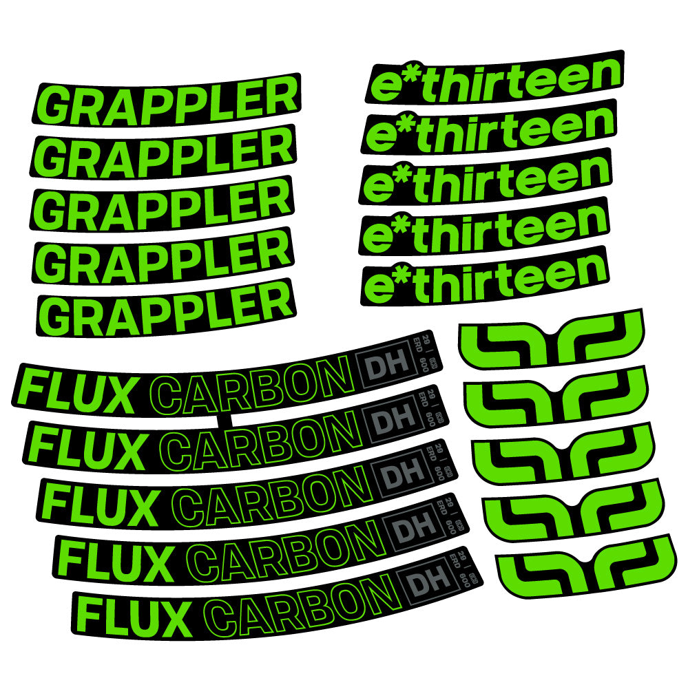 Aufkleber E-Thirteen Grappler Flux Carbon, MTB-Rad 29, Fahrradaufkleber Vinyl