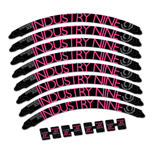 Bubblegum Pink decal for Industry Nine Enduro 305 2018 MTB wheel 29" – bike sticker vinyl