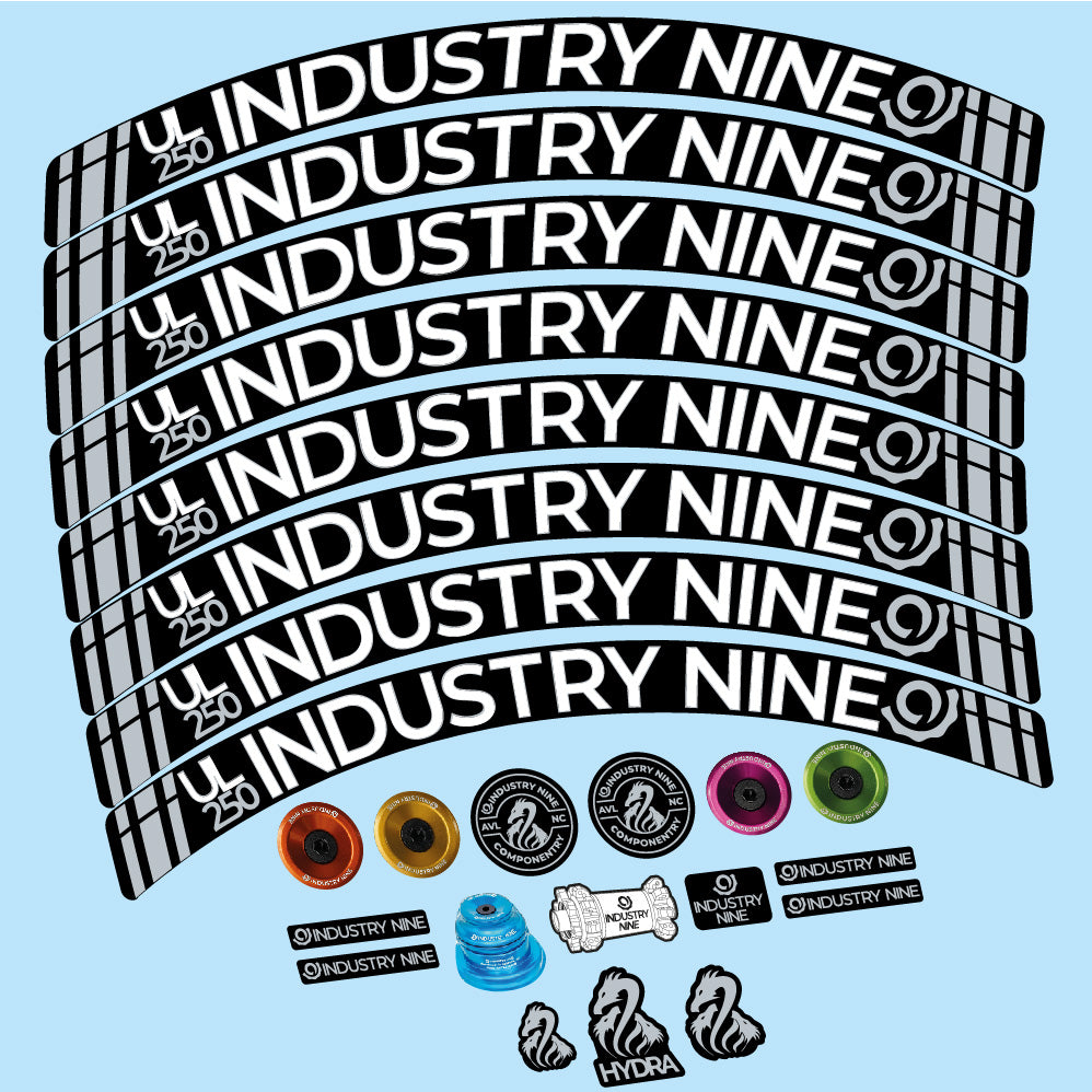 Aufkleber Industry Nine Ultralite Carbon, MTB-Rad 29, Fahrradaufkleber Vinyl
