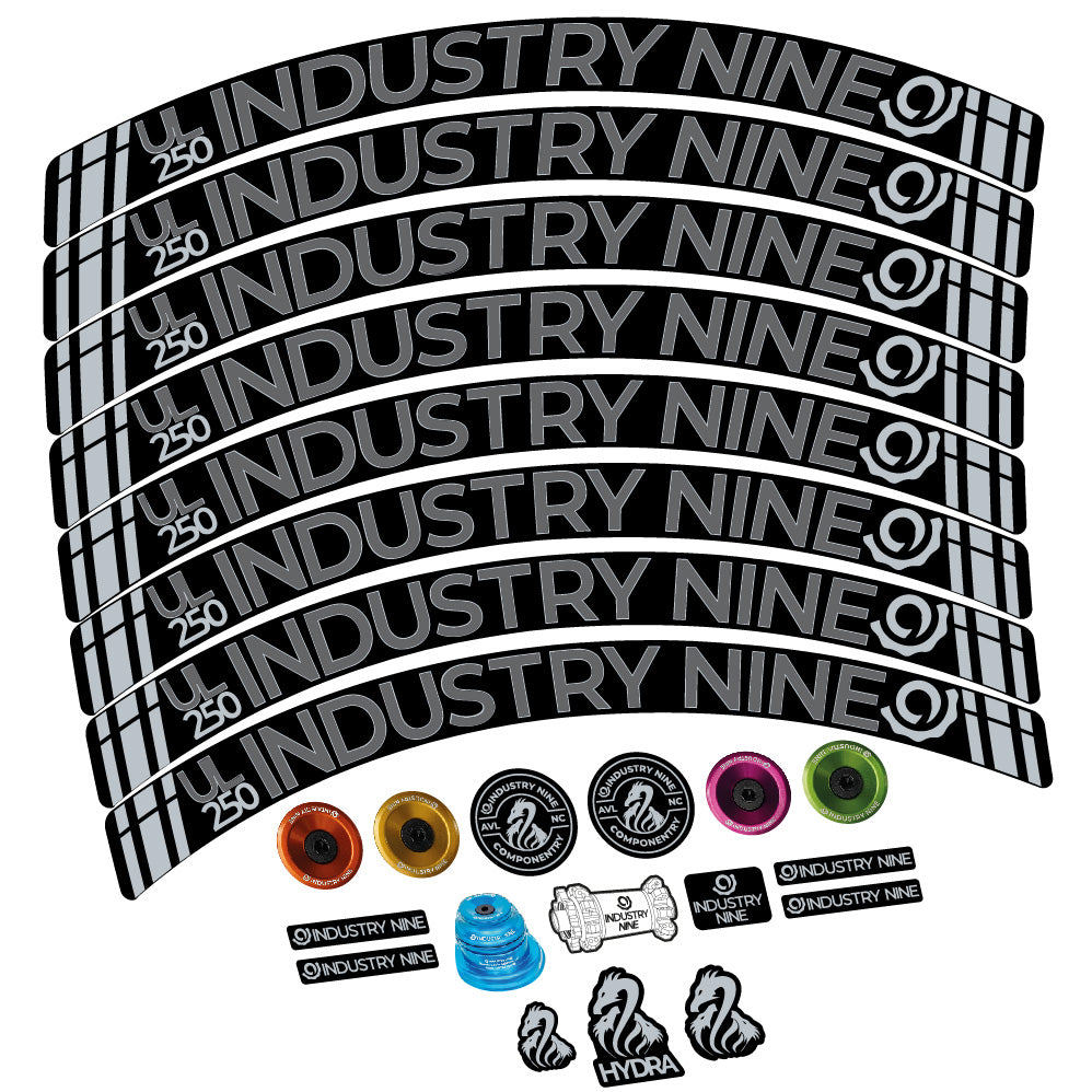 Aufkleber Industry Nine Ultralite Carbon, MTB-Rad 29, Fahrradaufkleber Vinyl