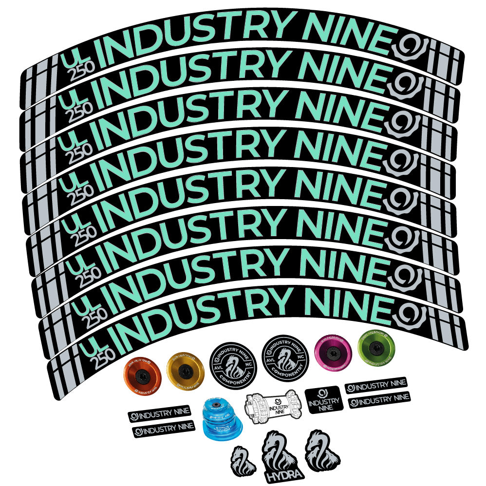 Aufkleber Industry Nine Ultralite Carbon, MTB-Rad 29, Fahrradaufkleber Vinyl