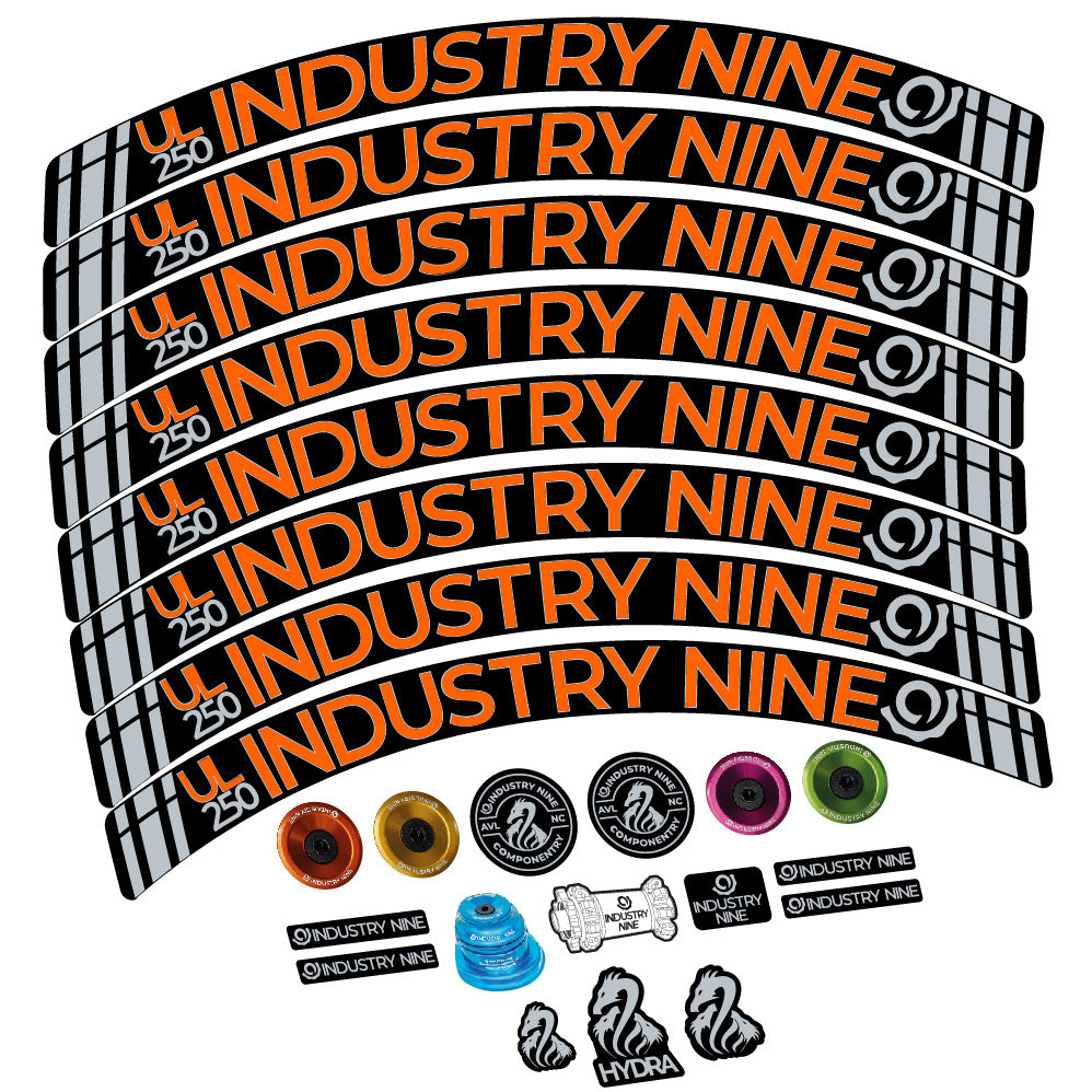 Aufkleber Industry Nine Ultralite Carbon, MTB-Rad 29, Fahrradaufkleber Vinyl