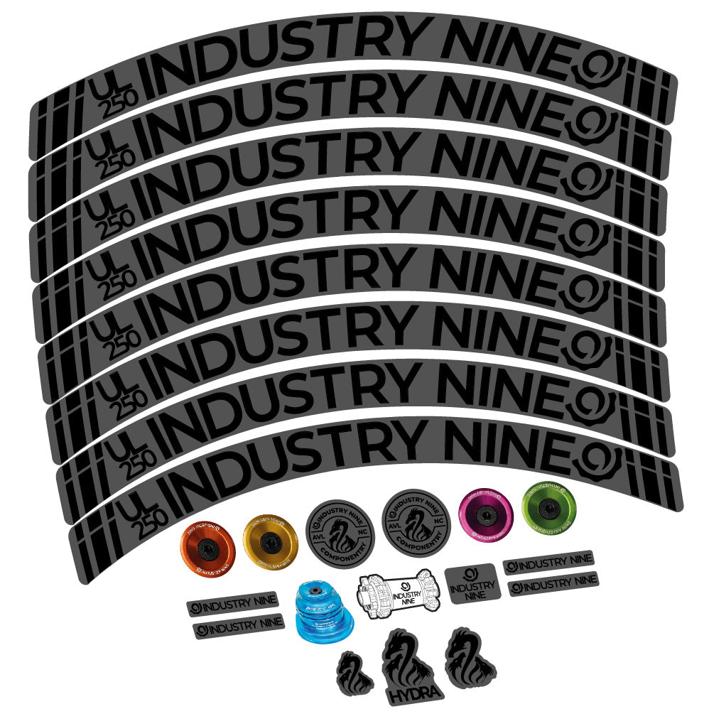 Aufkleber Industry Nine Ultralite Carbon, MTB-Rad 29, Fahrradaufkleber Vinyl