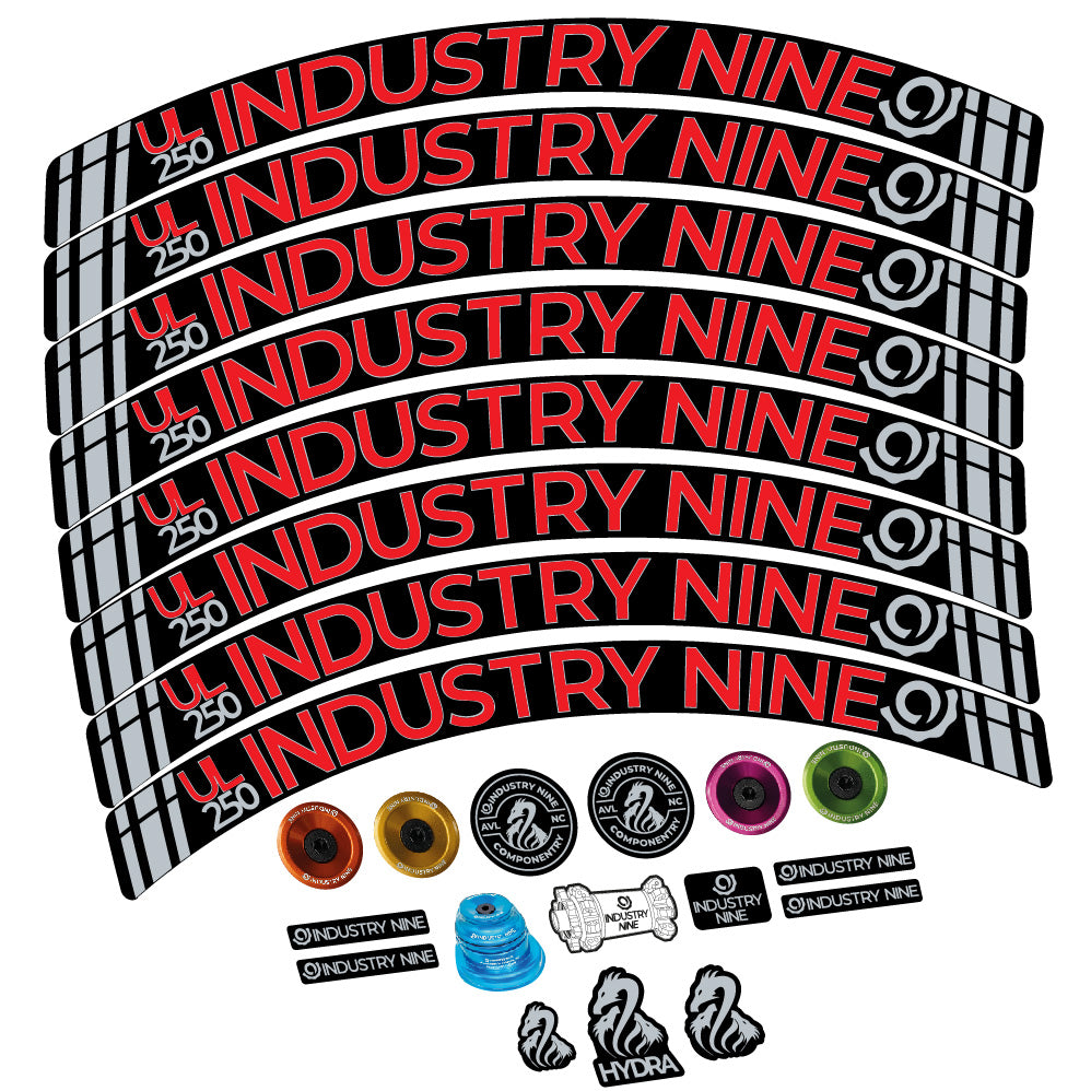 Aufkleber Industry Nine Ultralite Carbon, MTB-Rad 29, Fahrradaufkleber Vinyl