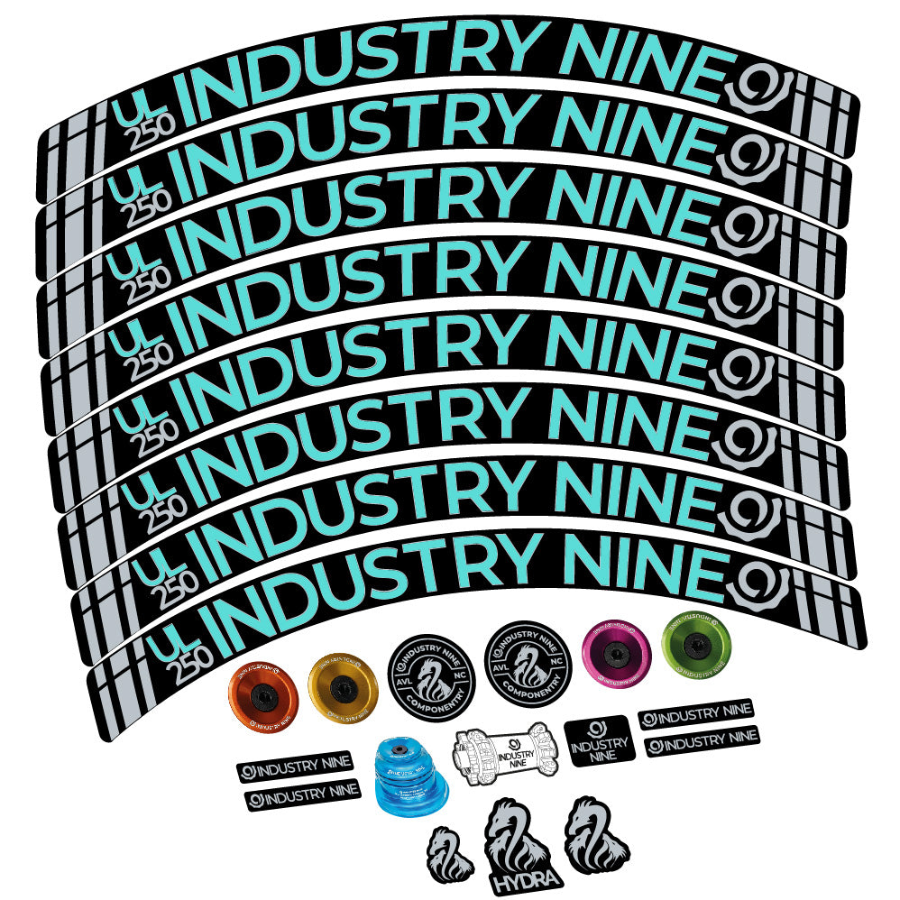 Aufkleber Industry Nine Ultralite Carbon, MTB-Rad 29, Fahrradaufkleber Vinyl