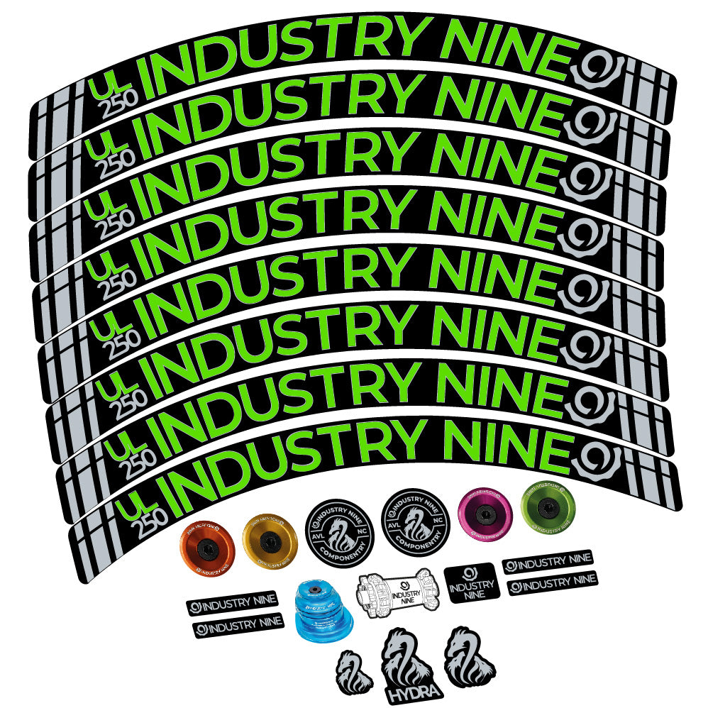 Aufkleber Industry Nine Ultralite Carbon, MTB-Rad 29, Fahrradaufkleber Vinyl