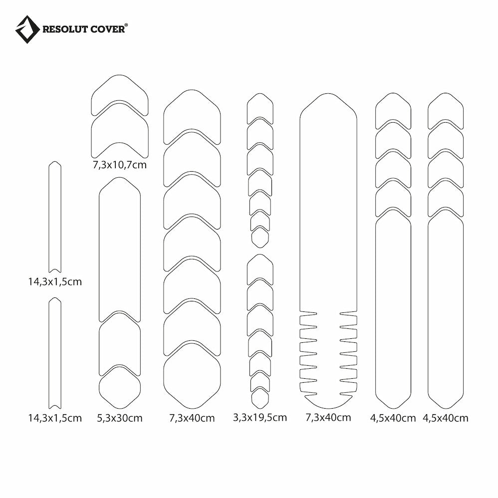Aufkleber Resolut Cover®, Rahmenschutz, Fahrradaufkleber Vinyl
