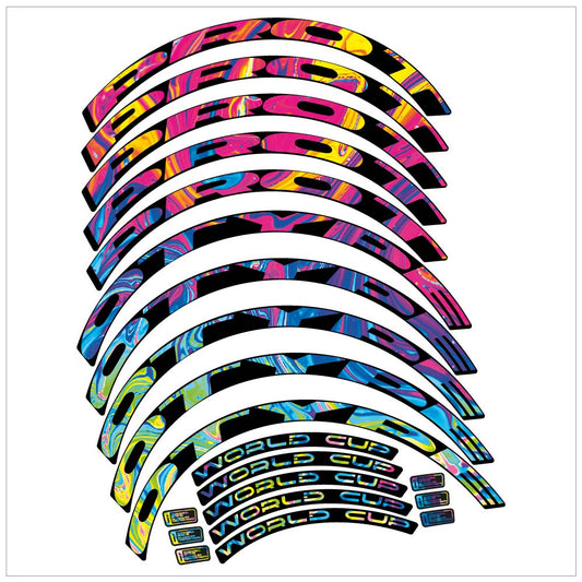 Psychedelic Rainbow decal for Prototype World Cup MTB wheel 29" – bike sticker vinyl