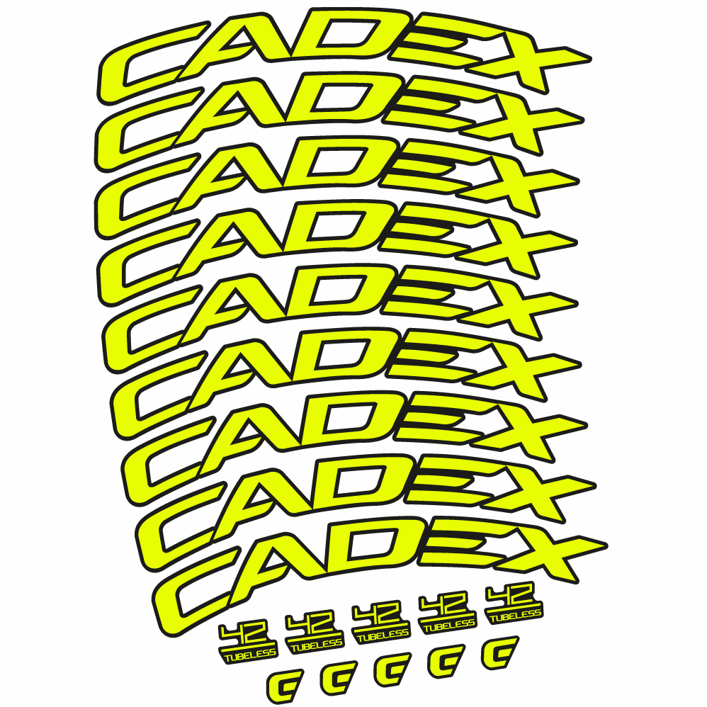 Aufkleber CADEX 42 Tubeless Schuhbremse, Straßenrad 42, Fahrradaufkleber Vinyl