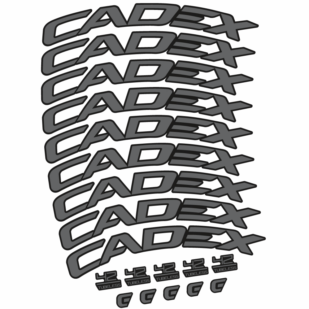 Aufkleber CADEX 42 Tubeless Schuhbremse, Straßenrad 42, Fahrradaufkleber Vinyl